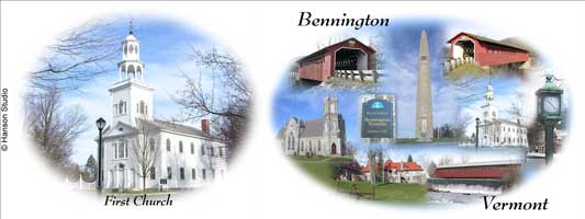 Bennington VT Collage and First Church